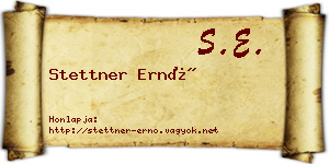 Stettner Ernő névjegykártya